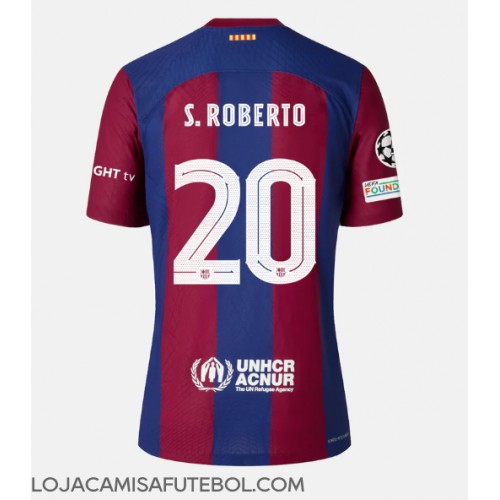 Camisa de Futebol Barcelona Sergi Roberto #20 Equipamento Principal 2023-24 Manga Curta